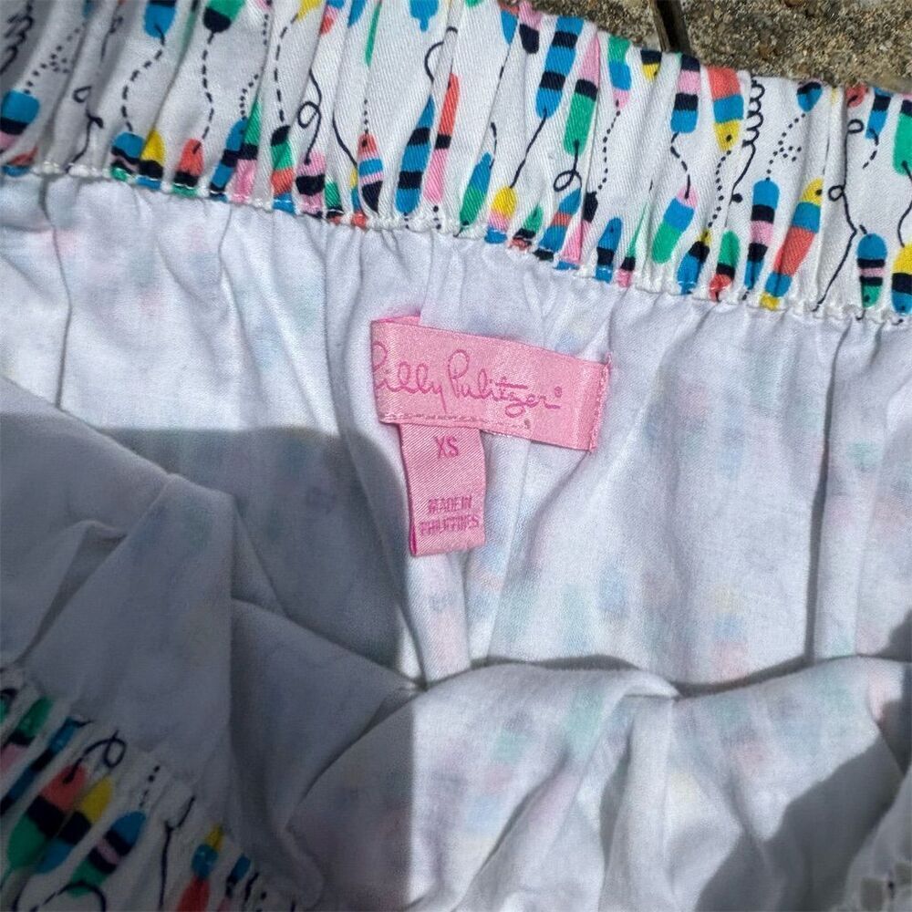 Lilly Pulitzer Callie XS Mini Skirt Oh Buoy Fishing Lure Print Women's Short XS - Picture 7 of 7